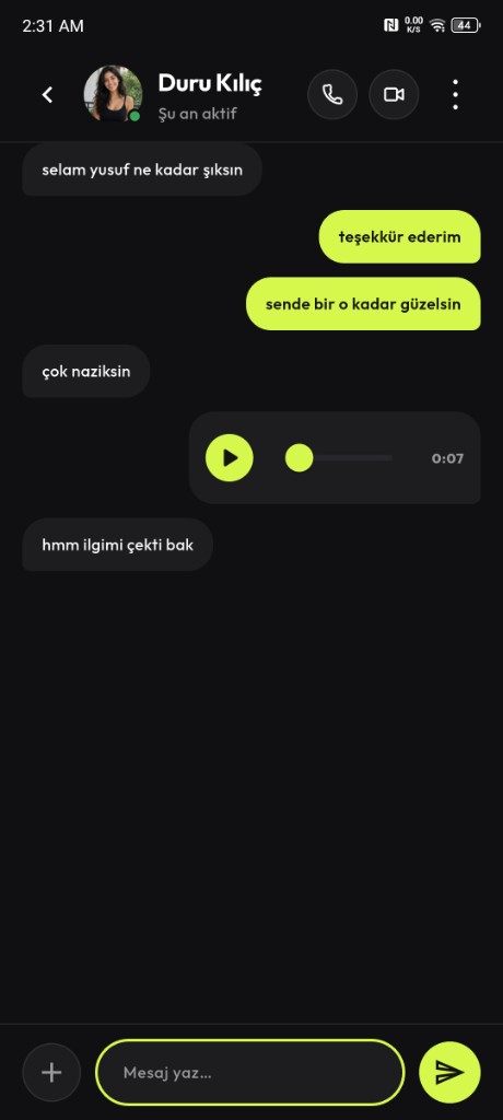 Limzy sohbet ekranı